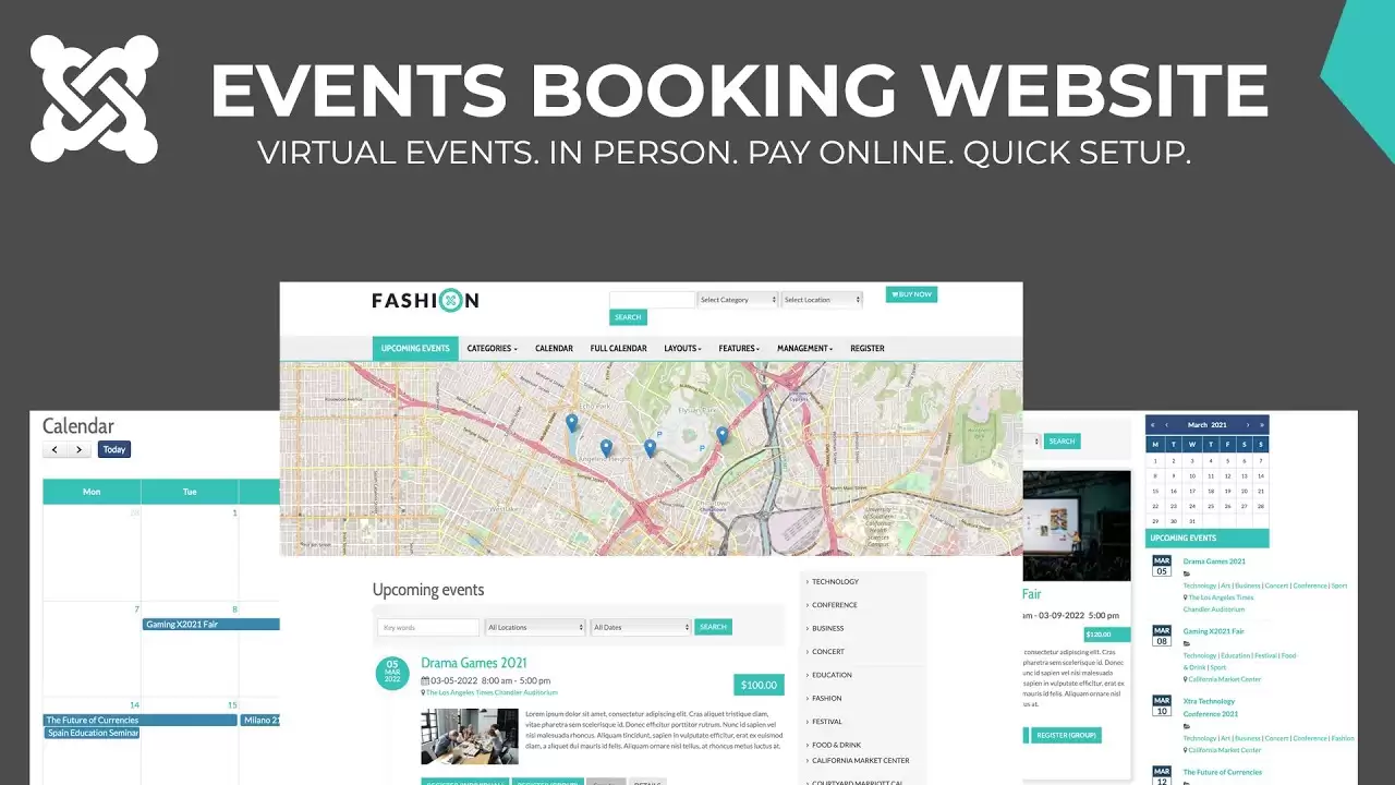 Create a Dynamic Events Booking Website with Joomla - Virtual or In-Person - Secure Online Payments and Comprehensive Review + Demo Available. Enhance Your Event Experience Today!