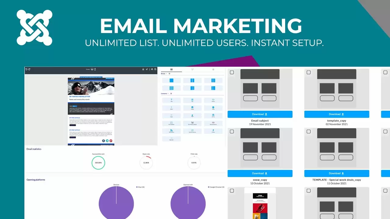 Joomla Email Marketing Simplified - Create Unlimited Lists and Set Up Instantly - Review + Demo